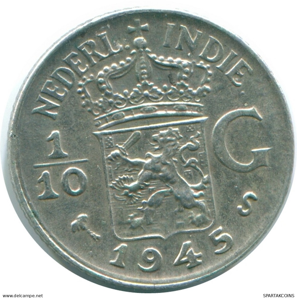 1/10 GULDEN 1945 S INDIAS ORIENTALES DE LOS PAÍSES BAJOS PLATA #NL14046.3.E.A - Indes Néerlandaises