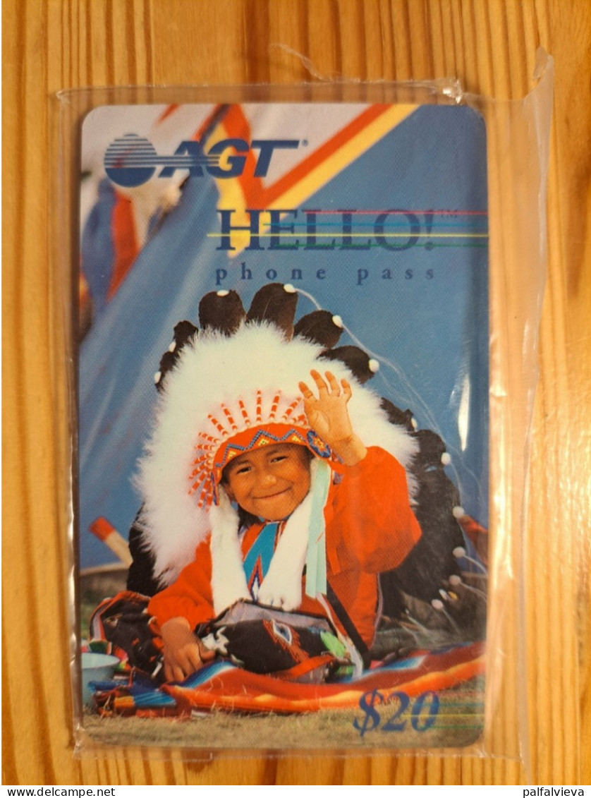 Prepaid Phonecard Canada, AGT Hello Phone Pass - Native American - Mint In Blister - Canada