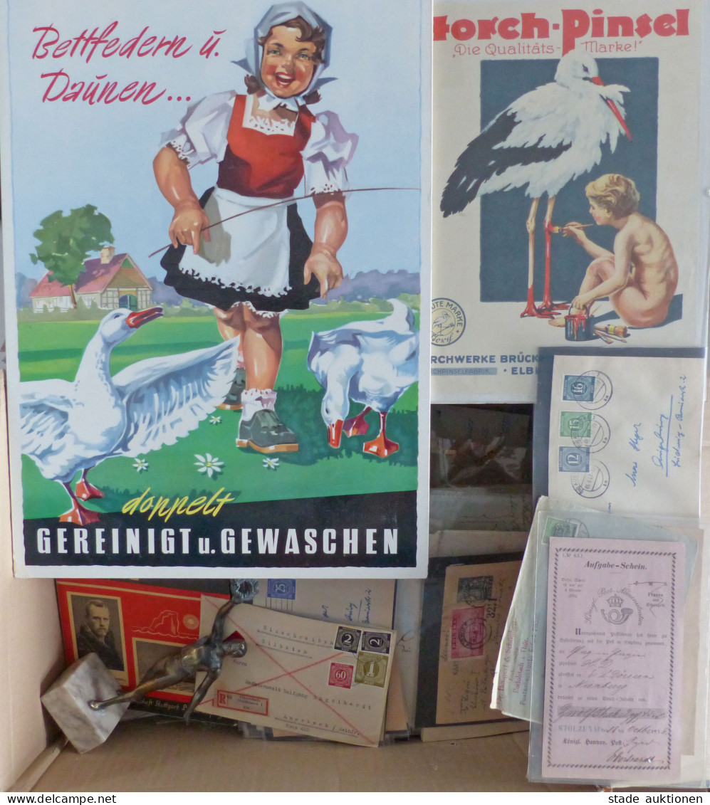 WuKi Wunderkiste Karton Mit Reichhaltig Briefe U. Belege Von Alt Bis Neu, Dabei Auch Bessere Vorphila, Weiterhin ältere  - 100 - 499 Postcards