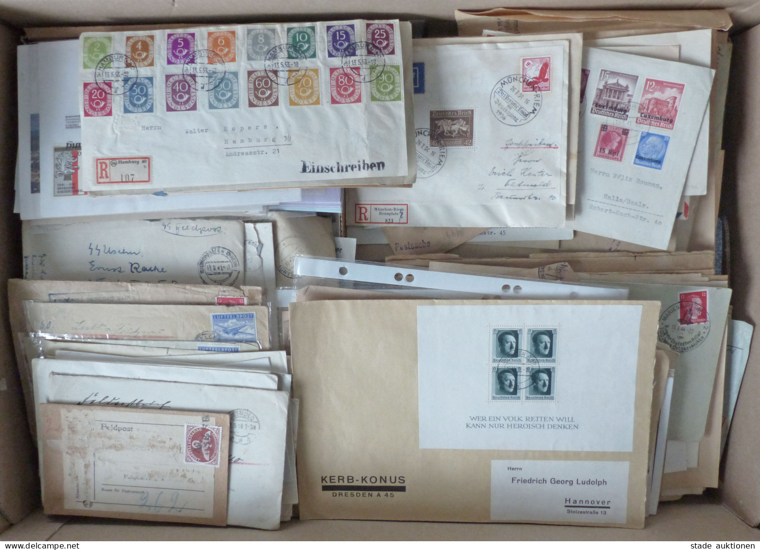 WUNDERKARTON - Großer UMZUGSKARTON Voll Mit BRIEFMARKEN Und Sehr Viel BRIEFEN Viel BUND/BERLIN Aber Auch Frühere DEUTSCH - 100 - 499 Postcards