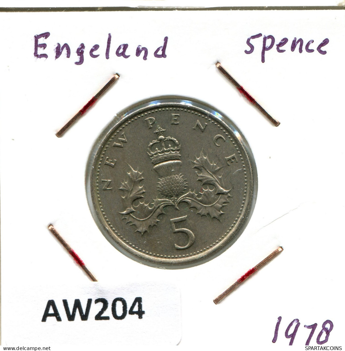 5 NEW PENCE 1978 UK GREAT BRITAIN Coin #AW204.U.A - 5 Pence & 5 New Pence