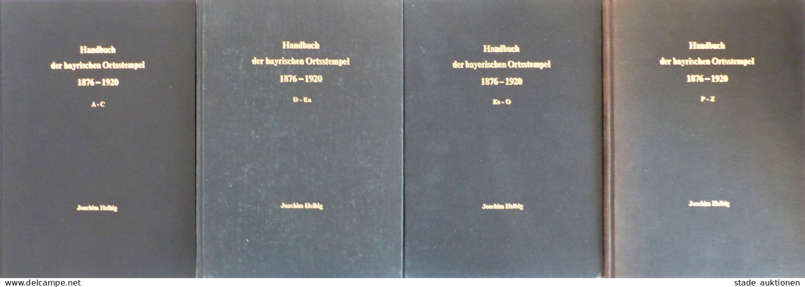 Bayern Handbuch Der Bayrischen Ortsstempel Von Joachim Helbig, 4 Bände A-Z Kpl. Gebrauchsspuren (Band 3 Einige Seiten Lo - Autres & Non Classés