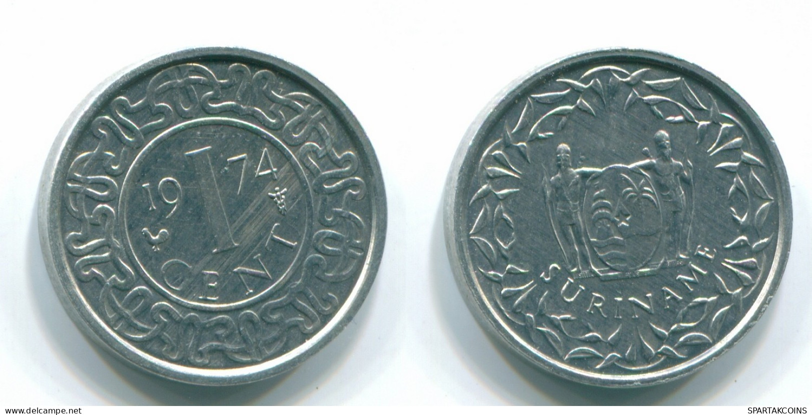 1 CENT 1974 SURINAME Netherlands Aluminium Colonial Coin #S11377.U.A - Suriname 1975 - ...