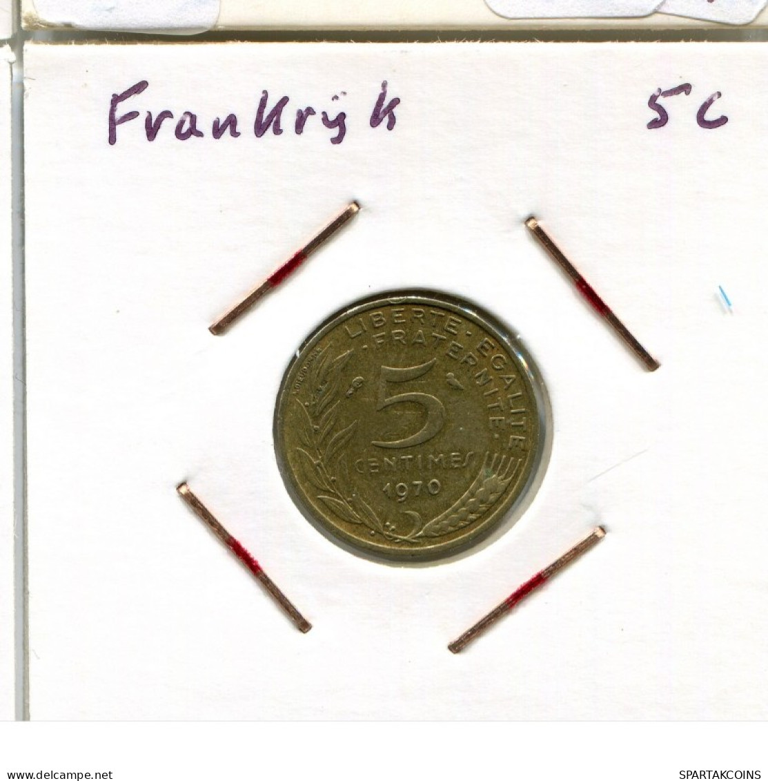 5 CENTIMES 1970 FRANKREICH FRANCE Französisch Münze #AM743.D.A - 5 Centimes