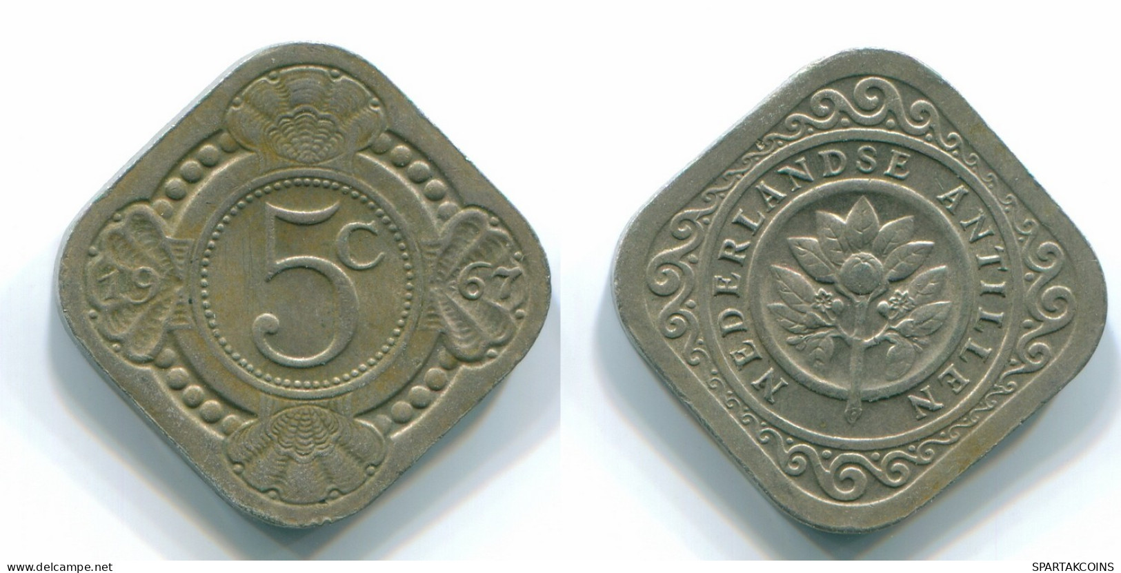 5 CENTS 1967 NIEDERLÄNDISCHE ANTILLEN Nickel Koloniale Münze #S12471.D.A - Nederlandse Antillen