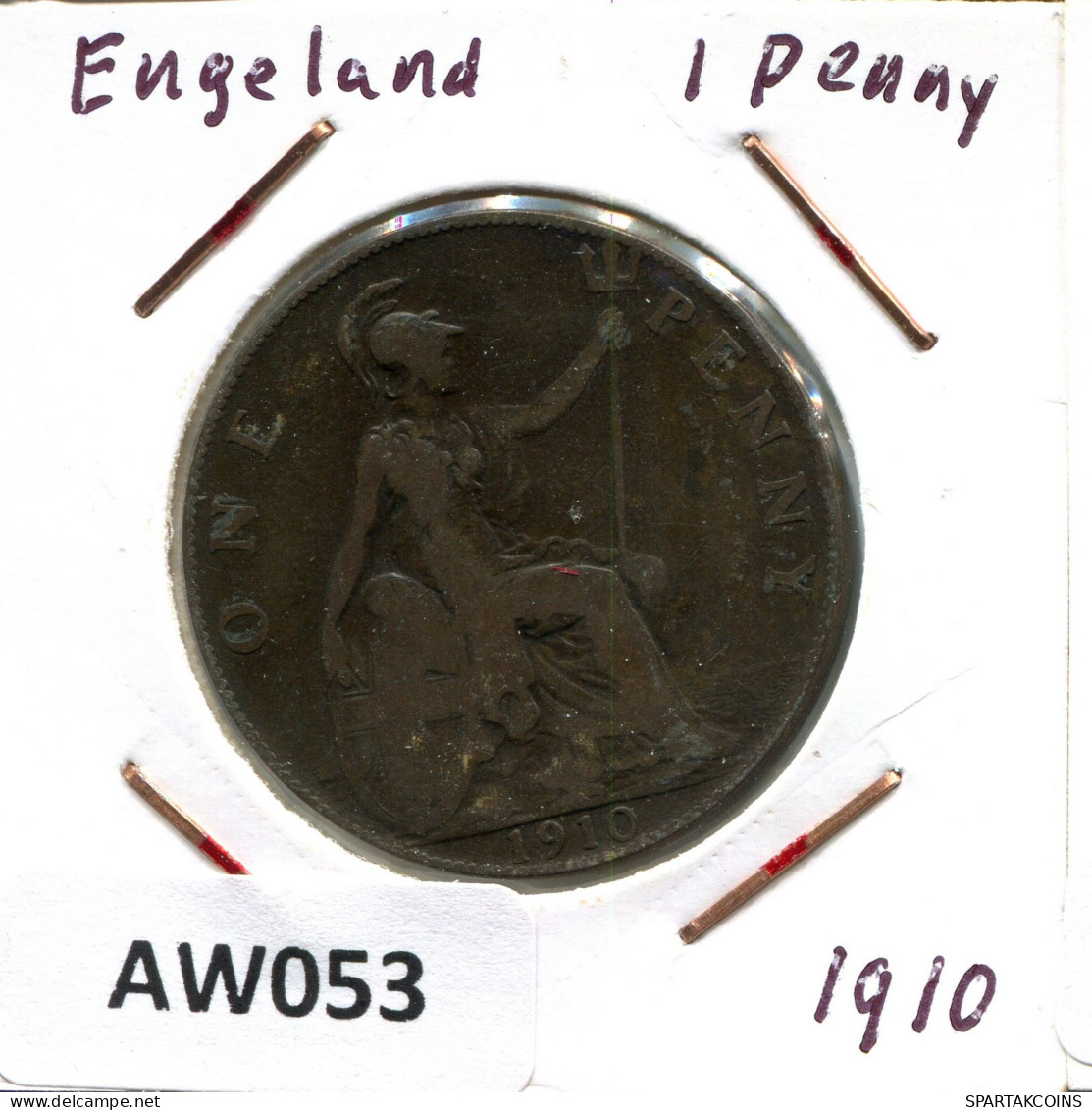 PENNY 1910 UK GROßBRITANNIEN GREAT BRITAIN Münze #AW053.D.A - D. 1 Penny