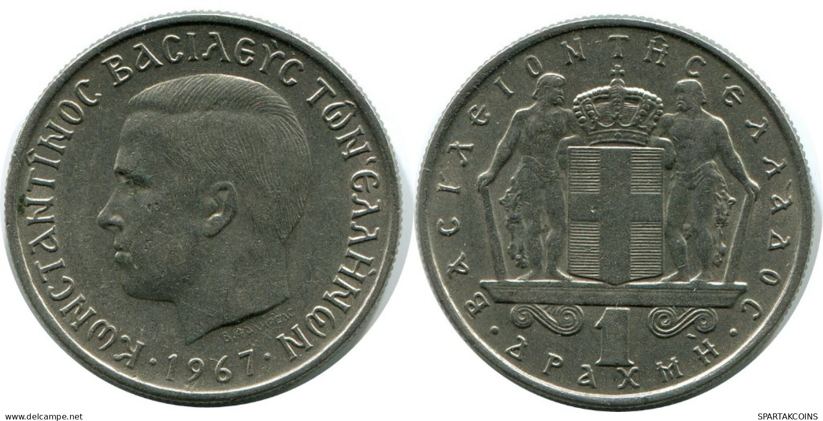 1 DRACHMA 1967 GREECE Coin Constantine II #AH722.U.A - Griechenland