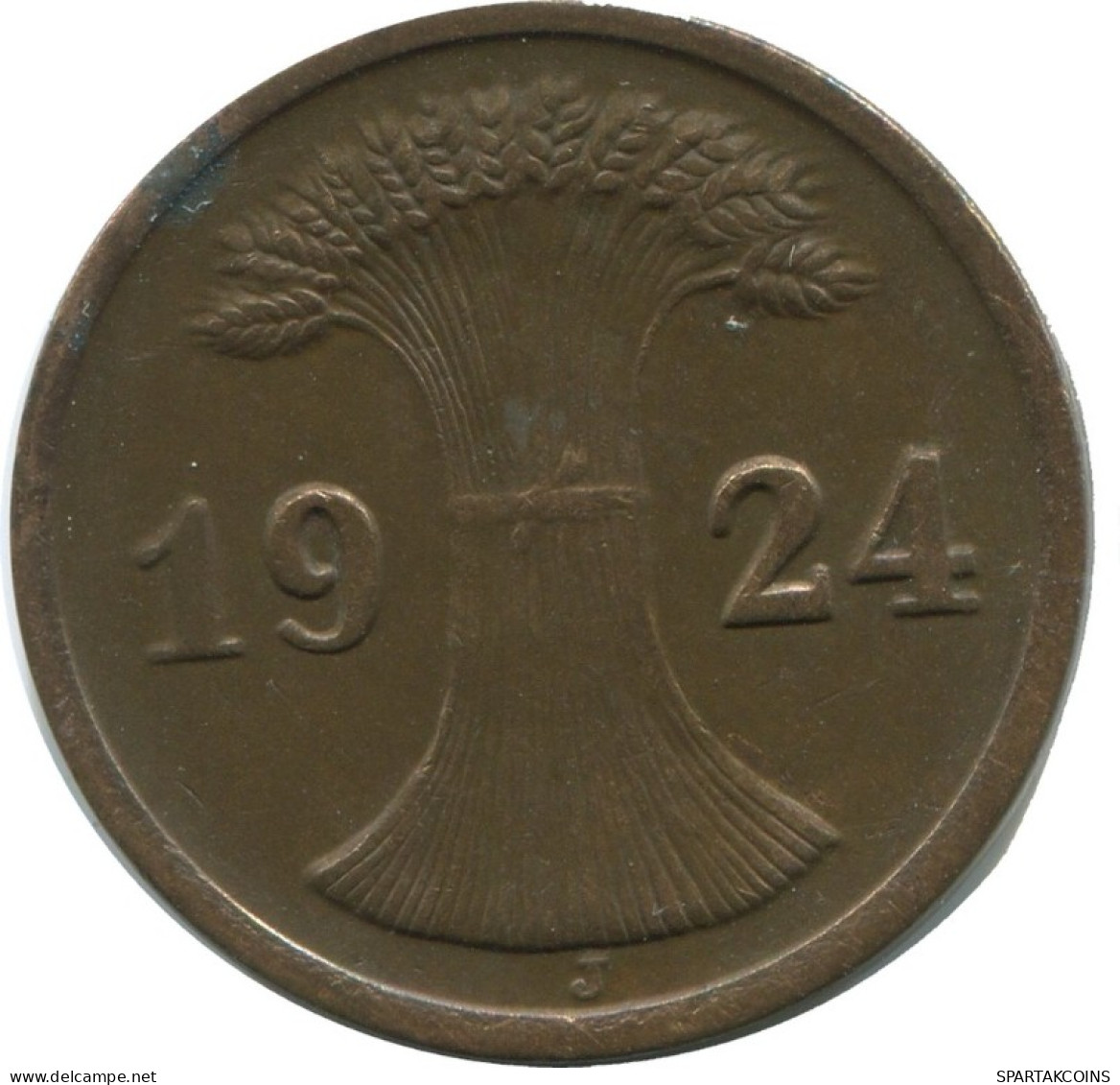 2 REICHSPFENNIG 1924 J ALLEMAGNE Pièce GERMANY #AD488.9.F.A - 2 Rentenpfennig & 2 Reichspfennig