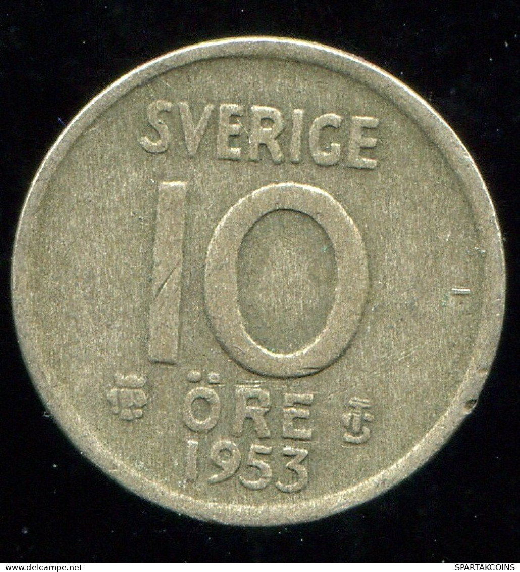 10 ORE 1953 SWEDEN SILVER Coin #W10464.2.U.A - Zweden