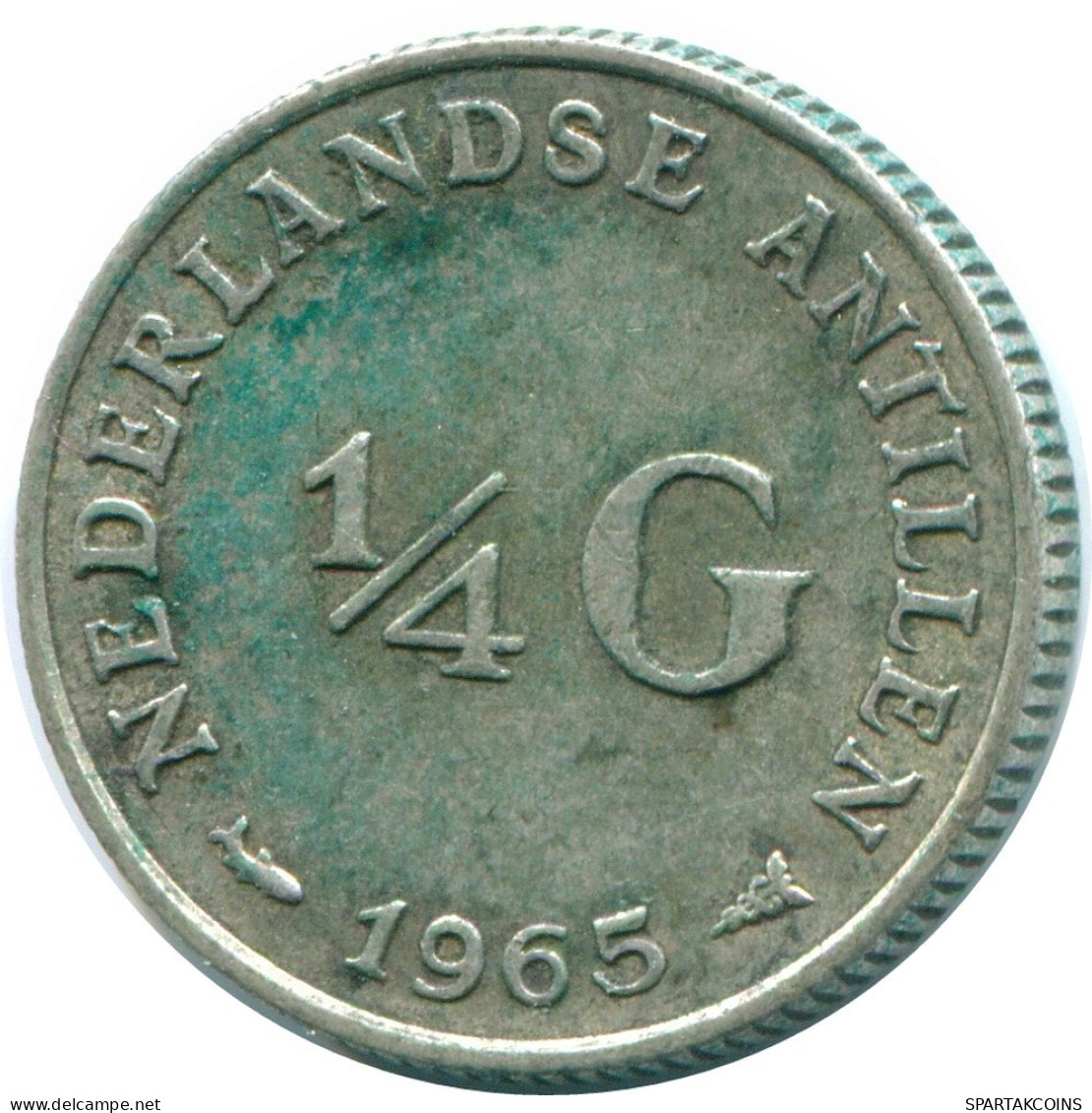 1/4 GULDEN 1965 NIEDERLÄNDISCHE ANTILLEN SILBER Koloniale Münze #NL11348.4.D.A - Netherlands Antilles