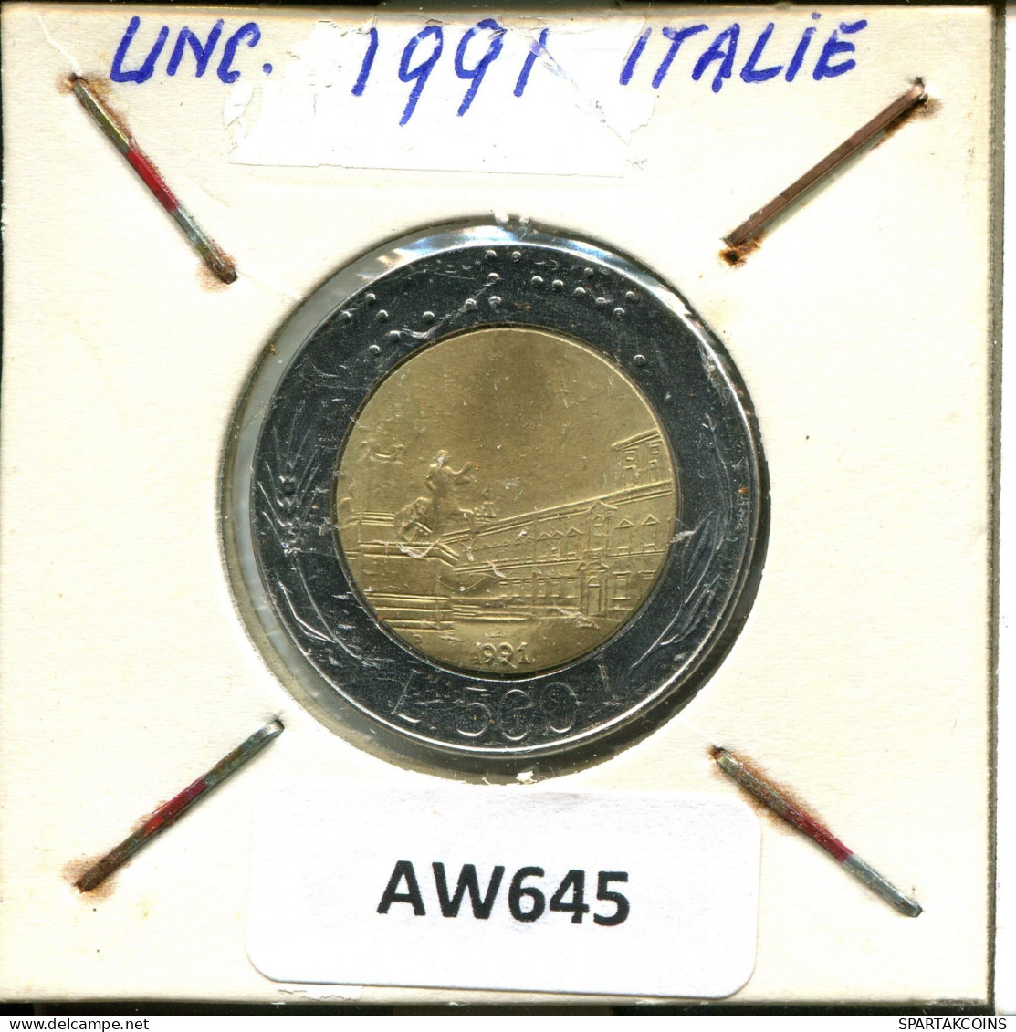 500 LIRE 1991 ITALIEN ITALY Münze BIMETALLIC #AW645.D.A - 500 Lire