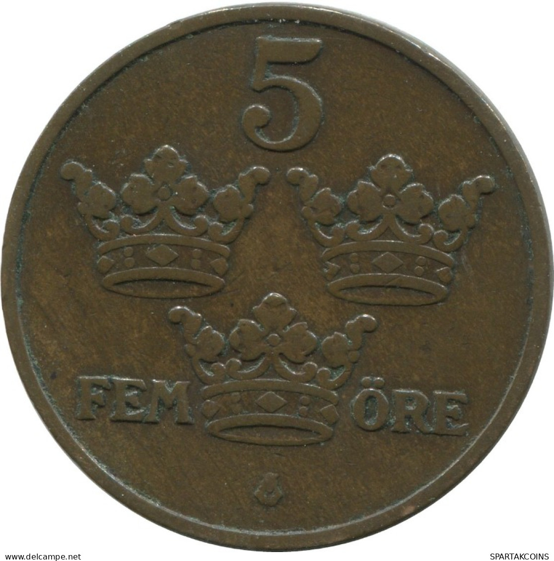 5 ORE 1909 SWEDEN Coin #AC561.2.U.A - Suecia