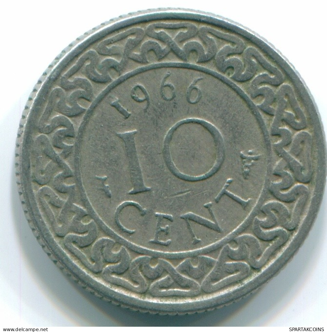 10 CENTS 1966 SURINAME NEERLANDÉS NETHERLANDS Nickel Colonial Moneda #S13231.E.A - Suriname 1975 - ...