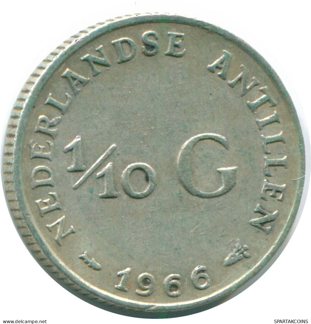 1/10 GULDEN 1966 ANTILLAS NEERLANDESAS PLATA Colonial Moneda #NL12862.3.E.A - Antillas Neerlandesas