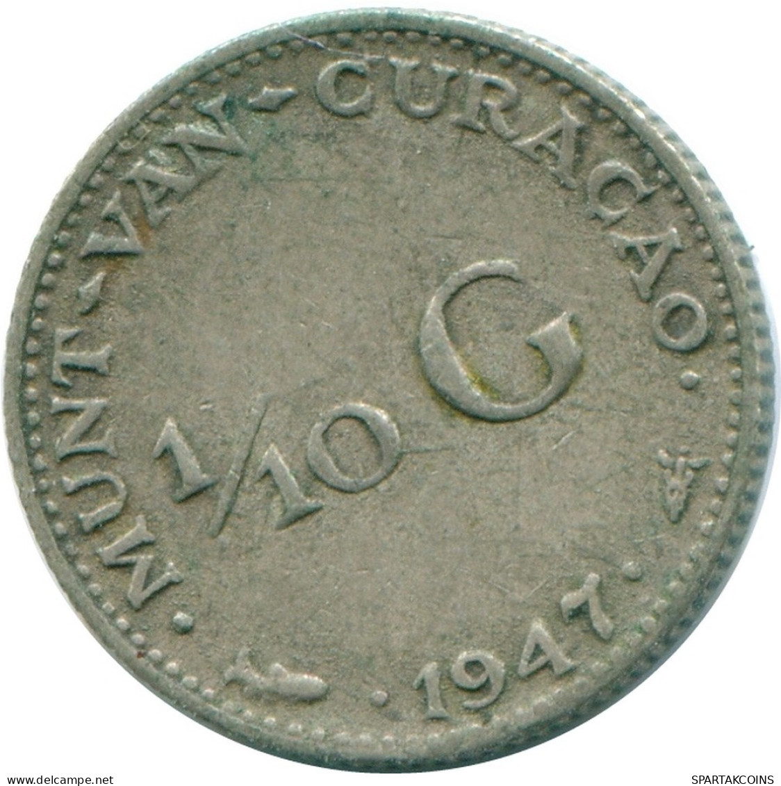1/10 GULDEN 1947 CURACAO NIEDERLANDE SILBER Koloniale Münze #NL11842.3.D.A - Curacao