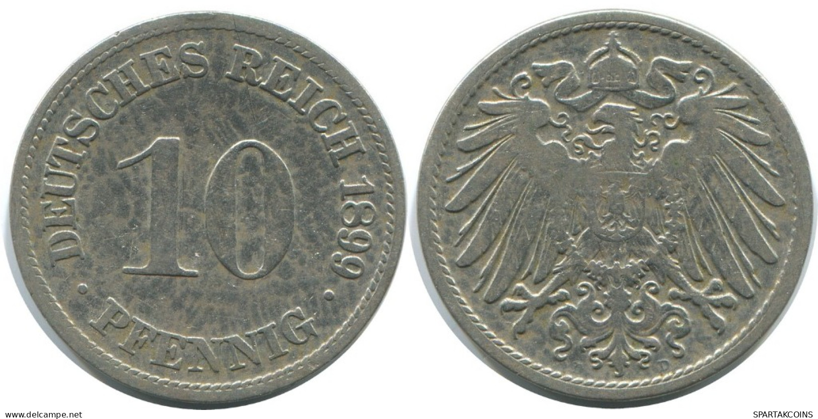 10 PFENNIG 1899 D ALEMANIA Moneda GERMANY #AE537.E.A - 10 Pfennig