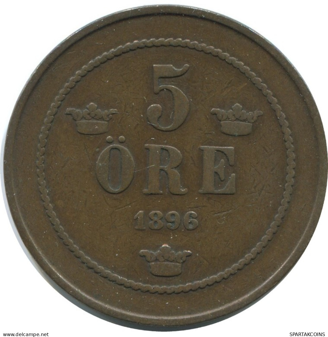 5 ORE 1896 SCHWEDEN SWEDEN Münze #AC481.2.D.A - Suède