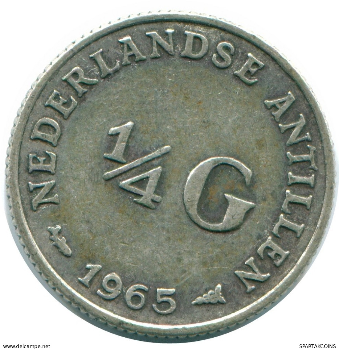 1/4 GULDEN 1965 ANTILLAS NEERLANDESAS PLATA Colonial Moneda #NL11358.4.E.A - Antilles Néerlandaises