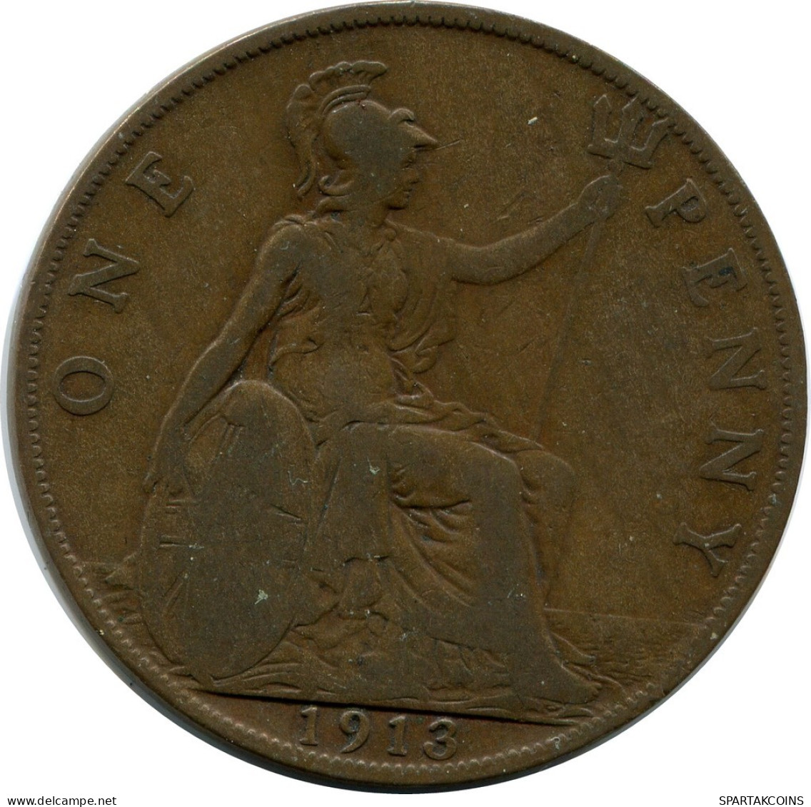 PENNY 1913 UK GBAN BRETAÑA GREAT BRITAIN Moneda #AZ804.E.A - D. 1 Penny