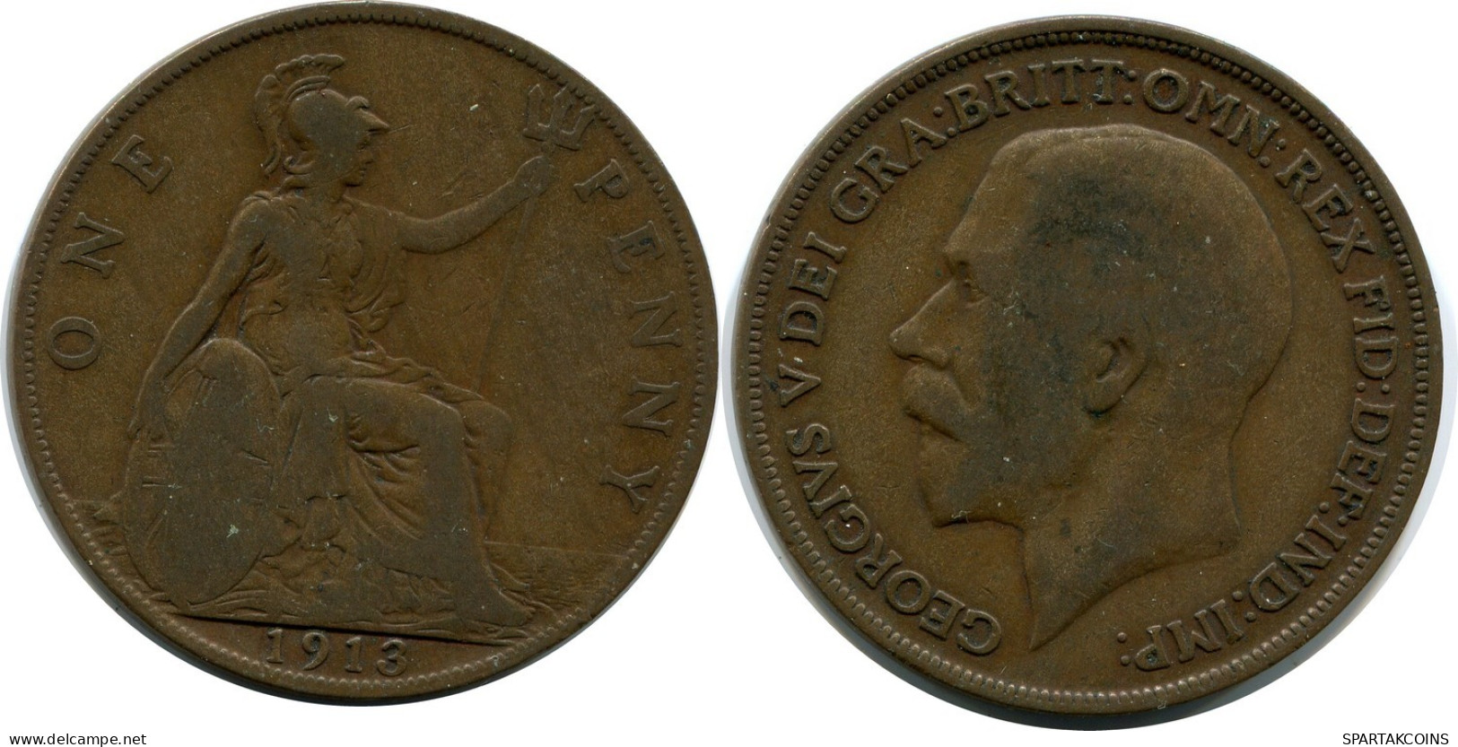 PENNY 1913 UK GBAN BRETAÑA GREAT BRITAIN Moneda #AZ804.E.A - D. 1 Penny