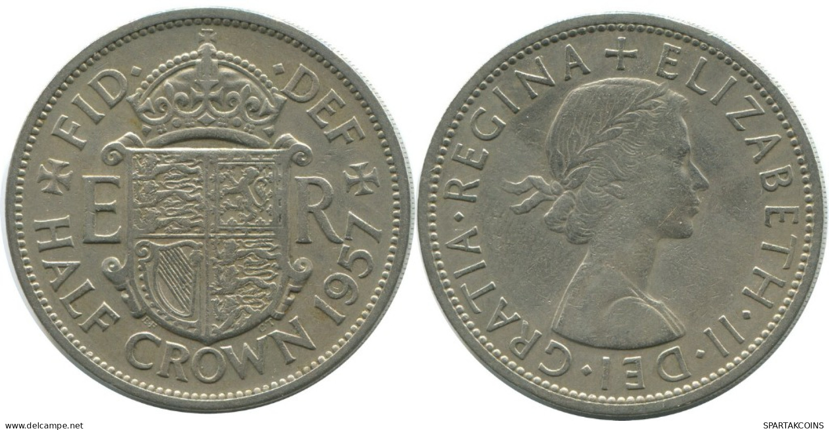 HALF CROWN 1957 UK GREAT BRITAIN Coin #AH016.1.U.A - K. 1/2 Crown