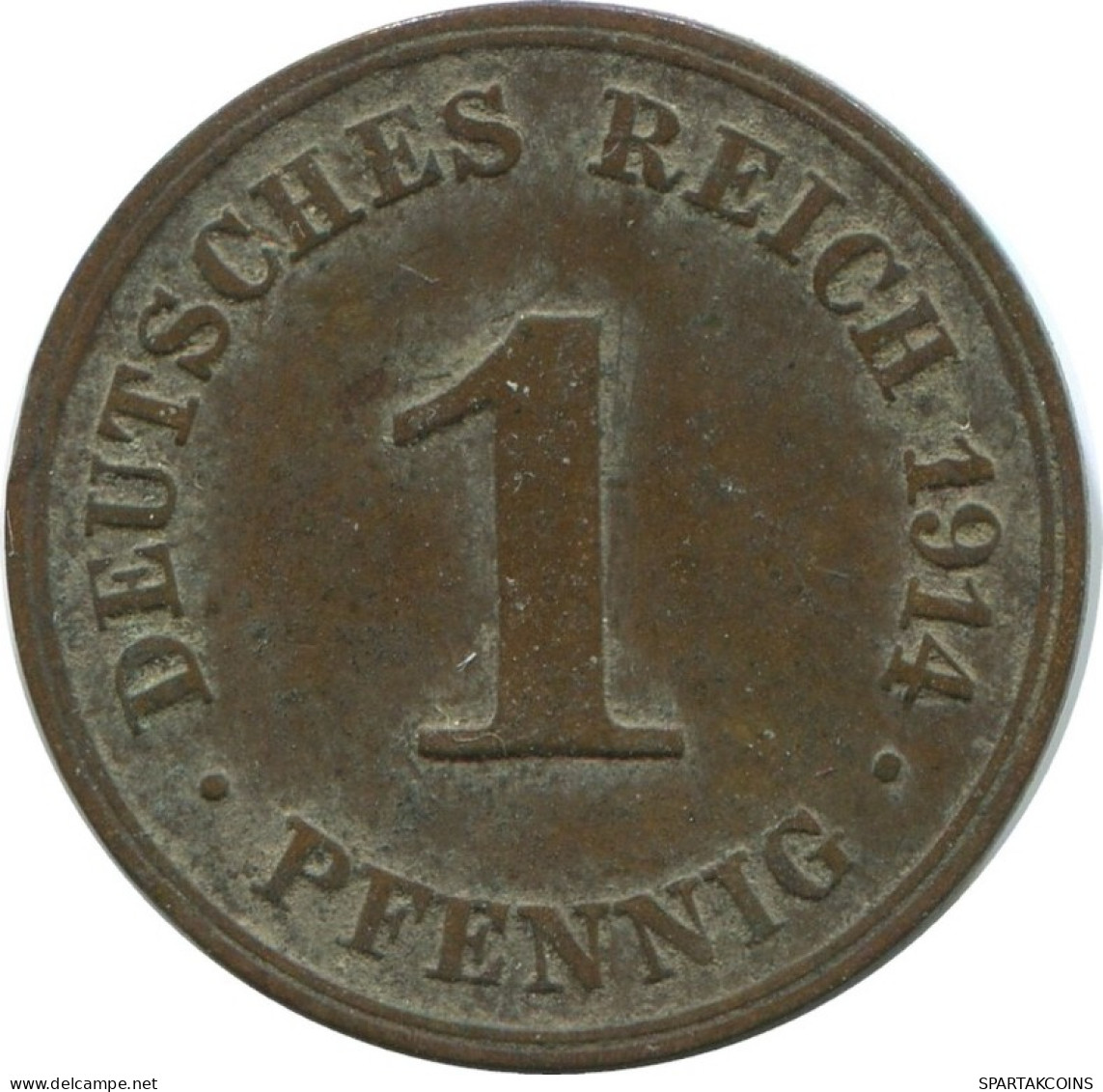 1 PFENNIG 1914 J GERMANY Coin #AE596.U.A - 1 Pfennig