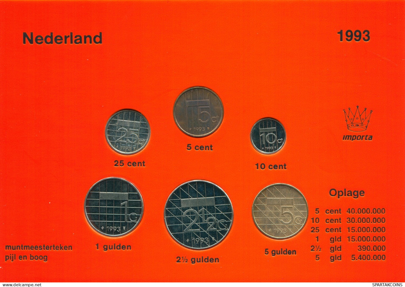 NIEDERLANDE NETHERLANDS 1993 MINT SET 6 Münze #SET1030.7.D.A - Jahressets & Polierte Platten