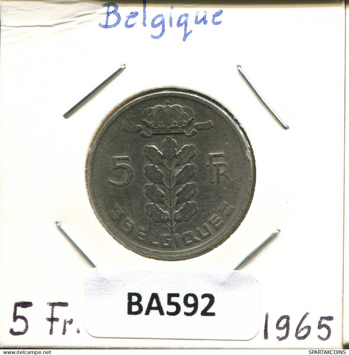 5 FRANCS 1965 DUTCH Text BELGIEN BELGIUM Münze #BA592.D.A - 5 Francs