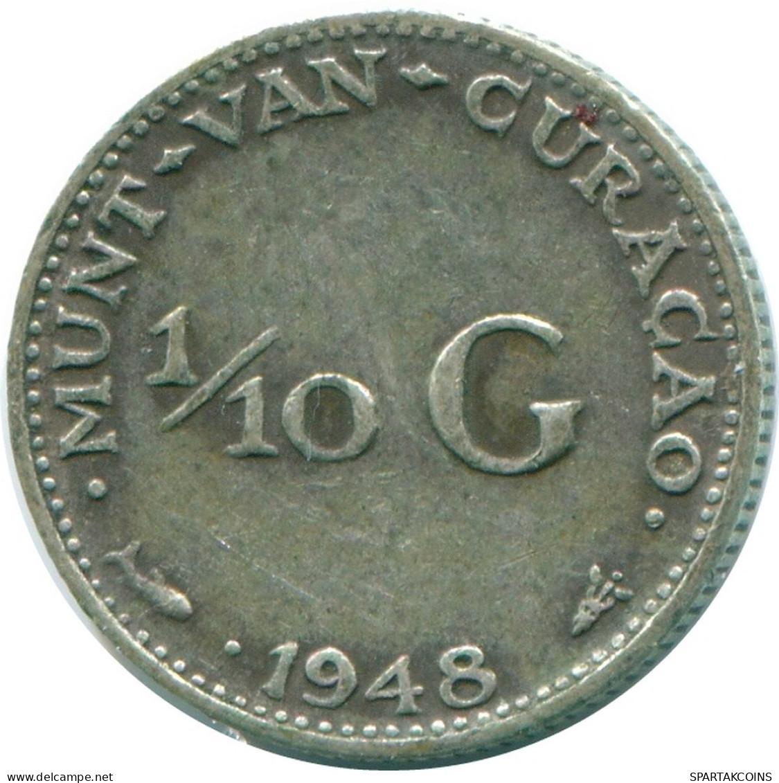 1/10 GULDEN 1948 CURACAO NIEDERLANDE SILBER Koloniale Münze #NL11975.3.D.A - Curacao