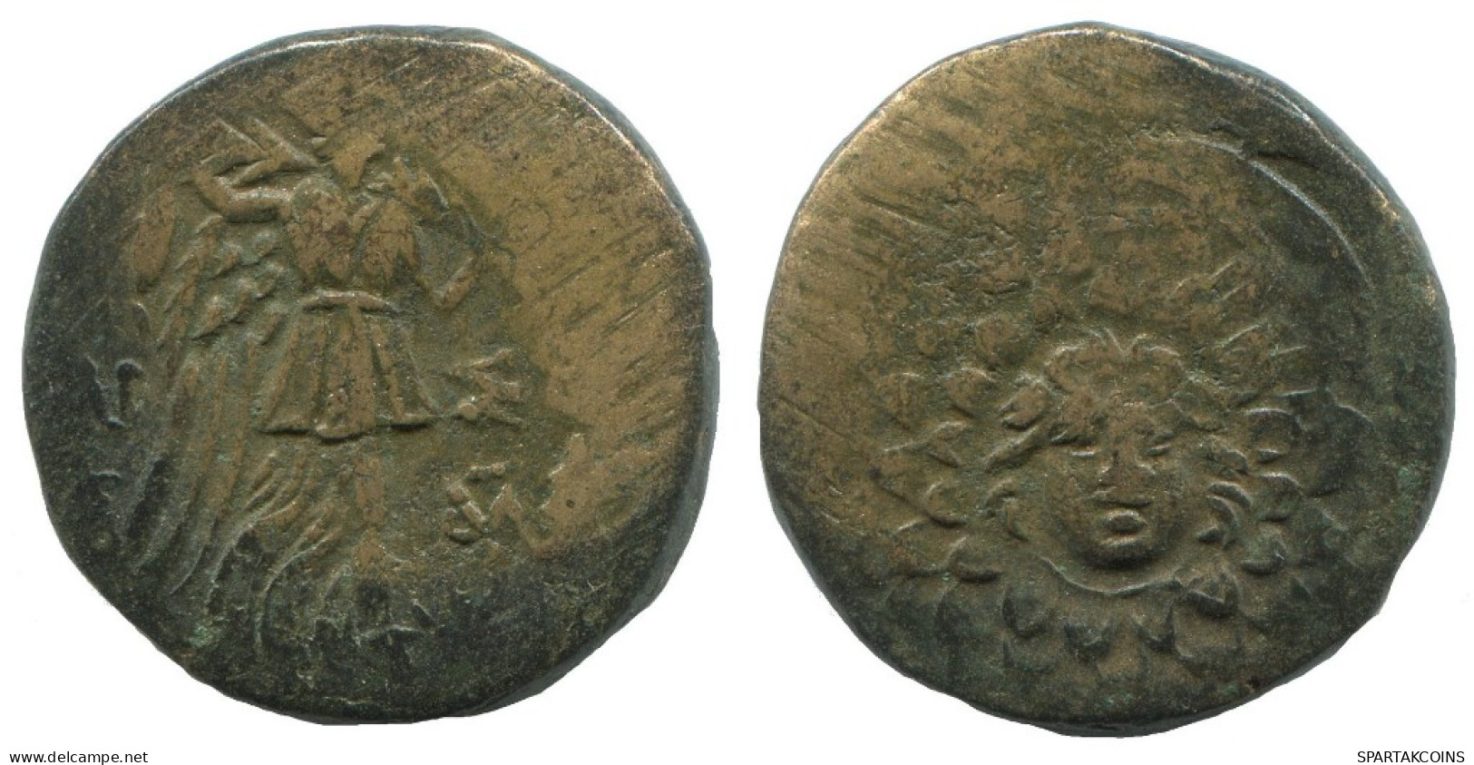 AMISOS PONTOS AEGIS WITH FACING GORGON Ancient GREEK Coin 7.2g/21mm #AA146.29.U.A - Griekenland