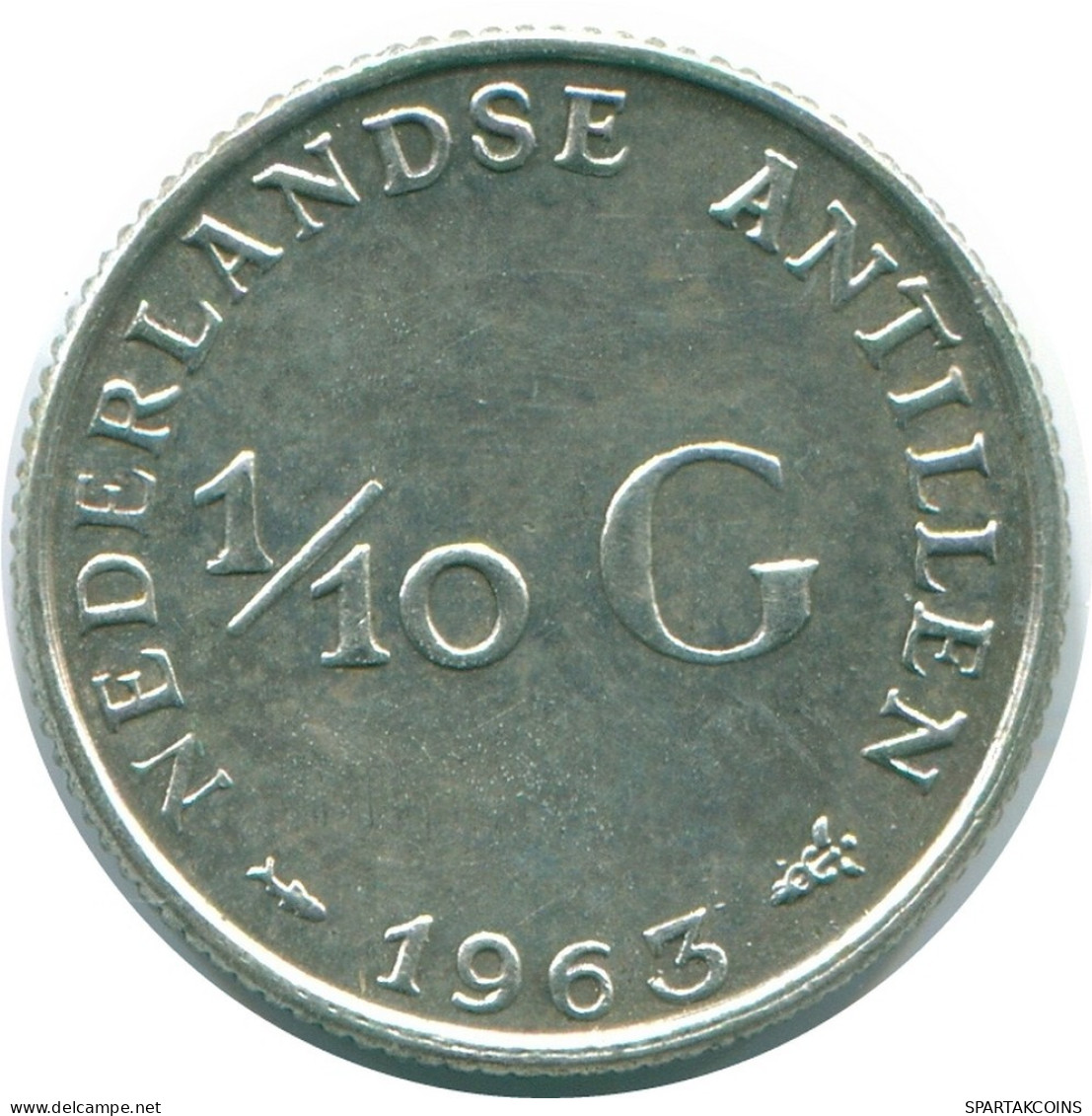 1/10 GULDEN 1966 ANTILLAS NEERLANDESAS PLATA Colonial Moneda #NL12824.3.E.A - Netherlands Antilles
