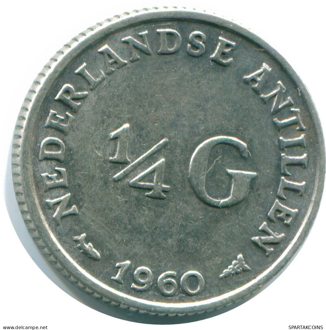 1/4 GULDEN 1960 NETHERLANDS ANTILLES SILVER Colonial Coin #NL11027.4.U.A - Nederlandse Antillen