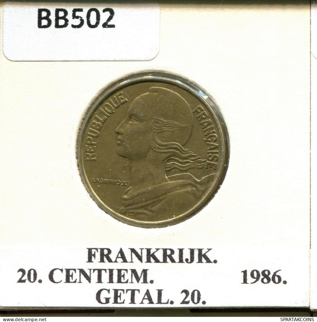 20 CENTIMES 1986 FRANCIA FRANCE Moneda #BB502.E.A - 20 Centimes