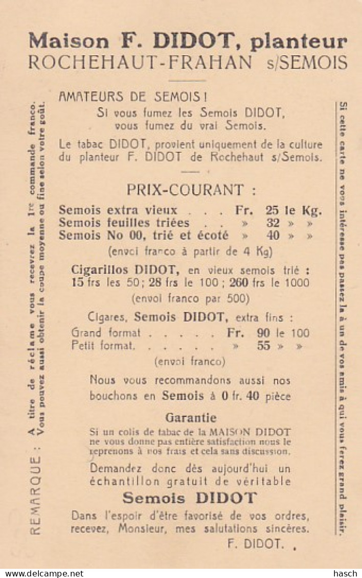 3726	18	Le Vieux Planteur De Semois, DOS NON DIVISE NON VOYAGEE.PUBLICITE DE F.DIDOT TRES BELLE CARTE EN TRES BON ETAT. - Bouillon