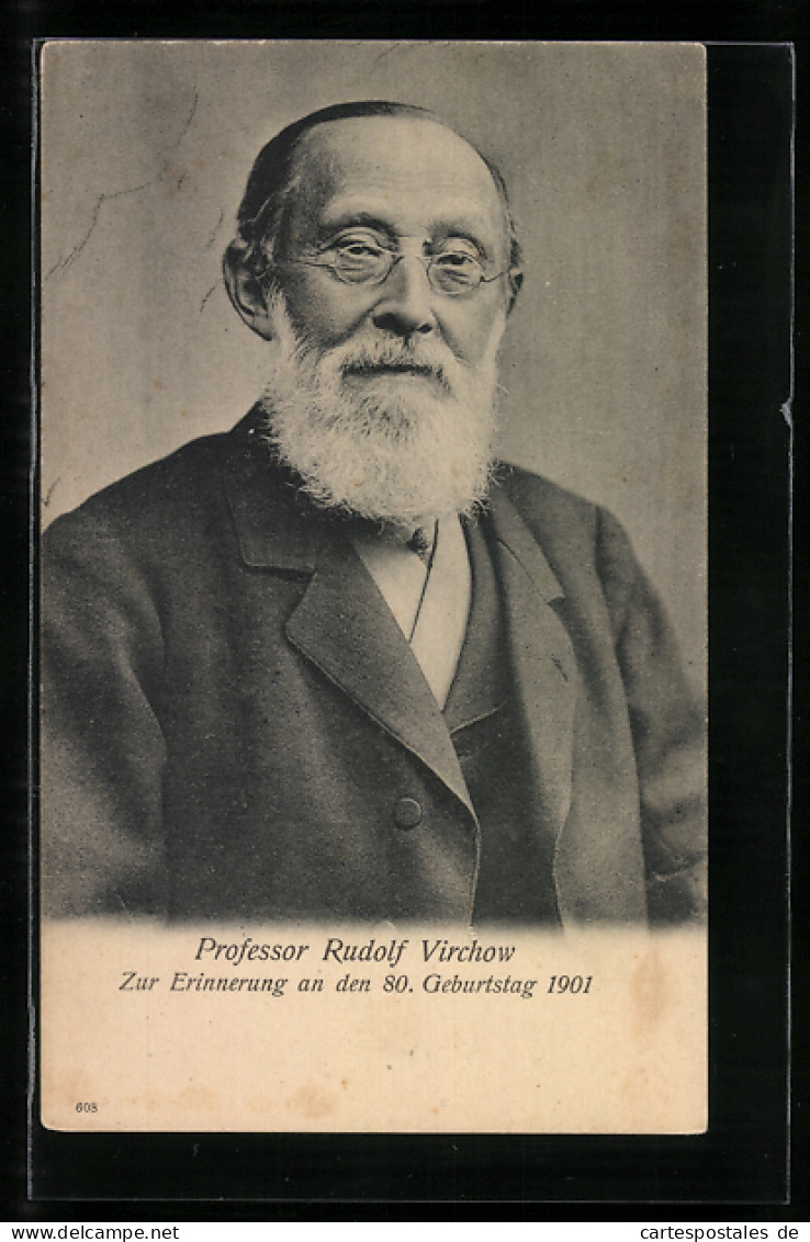 AK Portrait Von Professor Rudolf Virchow Zum 80. Geburtstag  - Personajes Históricos