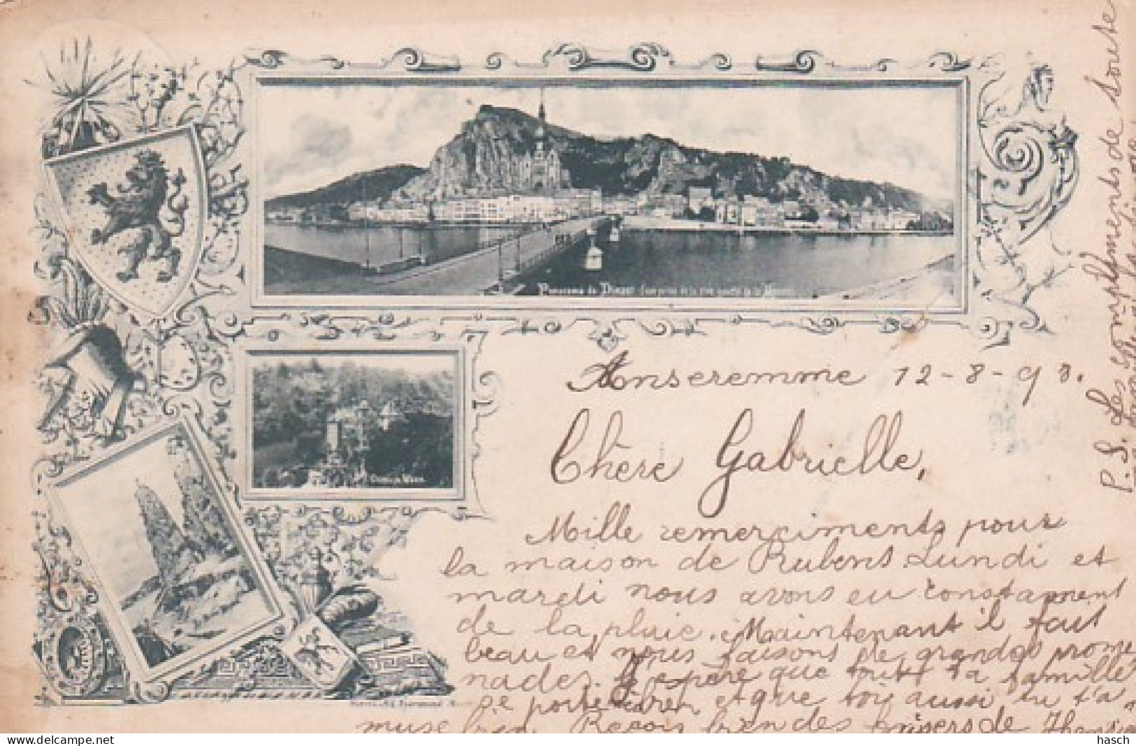 3726	101	Dinant,  Multivues (poststempel 1898)(zie Achterkant) - Dinant