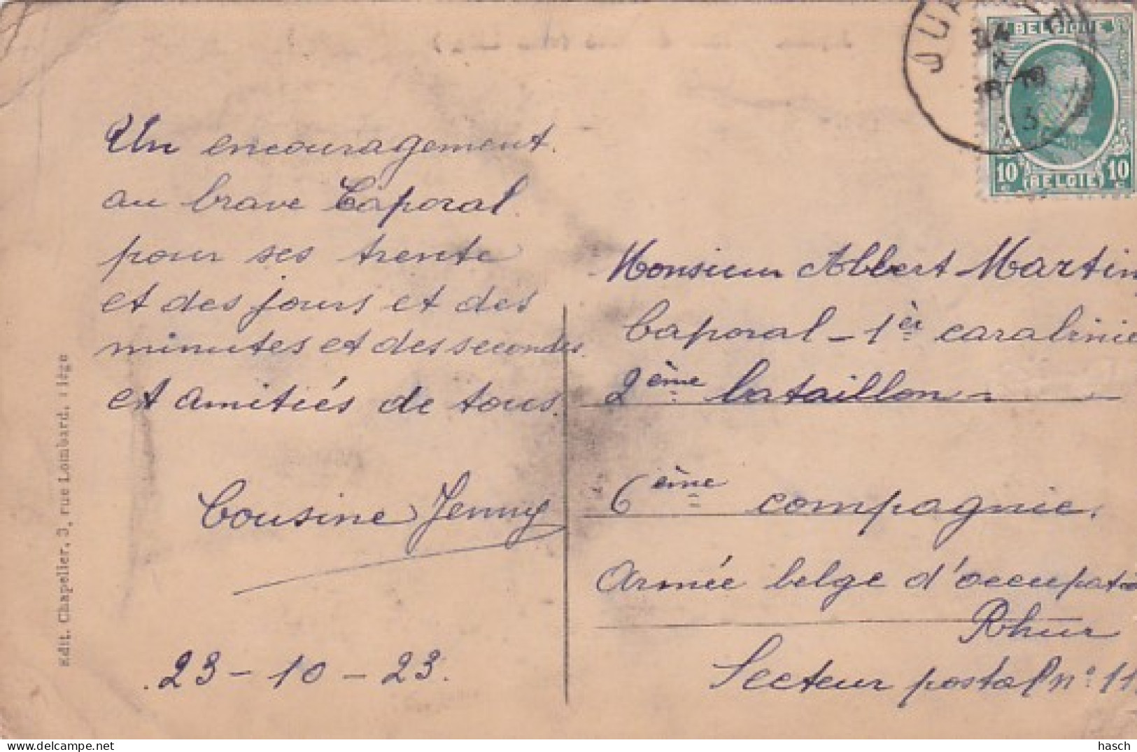 3726	102	Jupille, Rue De Visé (poststempel 1923 Voir Verso) Zie Hoeken En Achterkant) - Juprelle