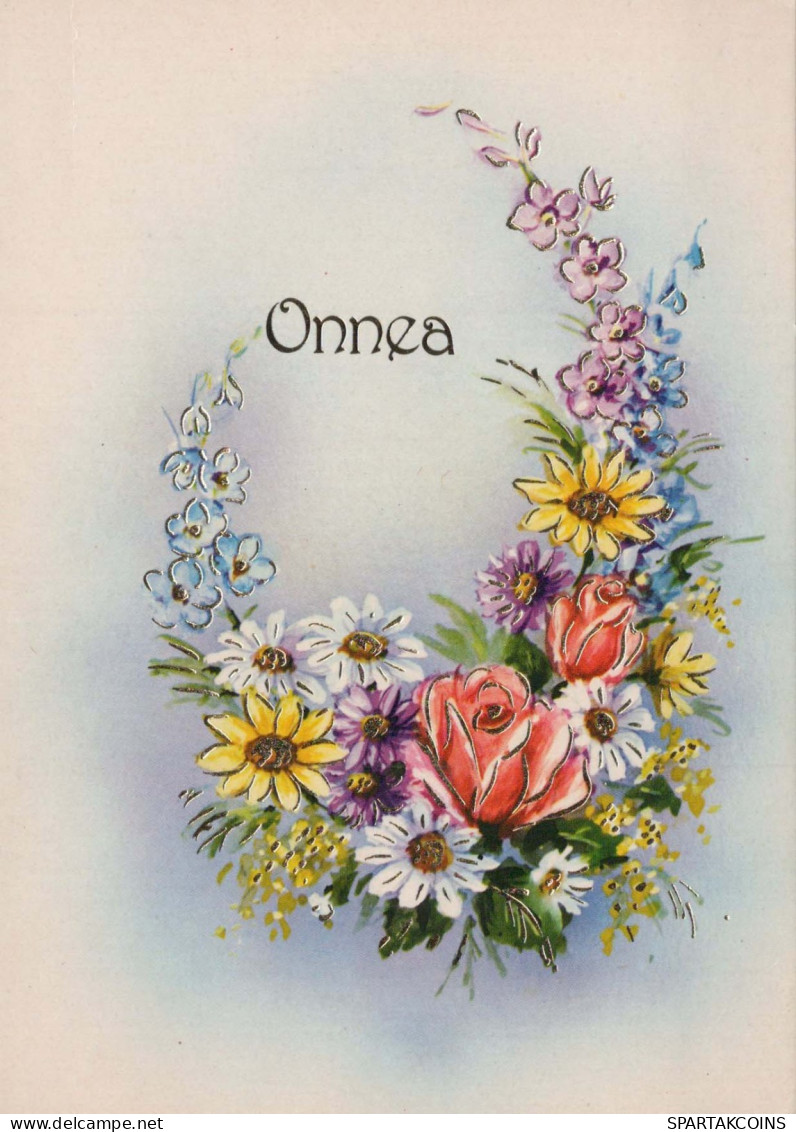FLOWERS Vintage Postcard CPSM #PAS104.A - Flowers