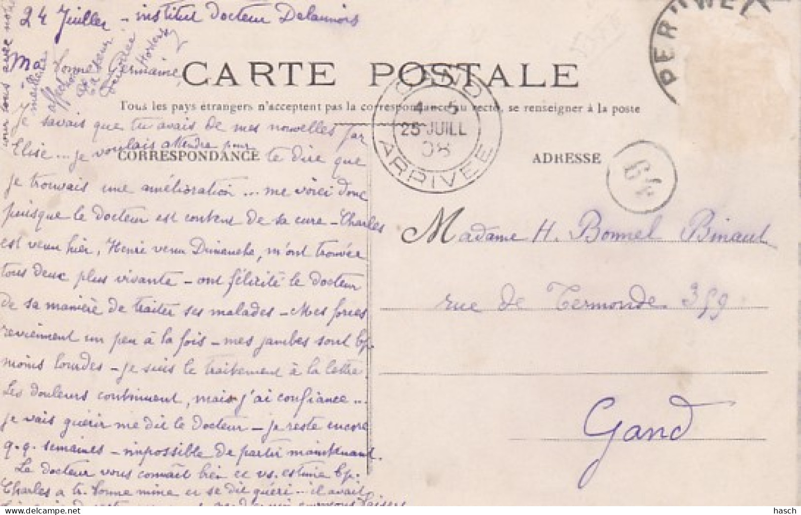 3726	190	Bonsecours, La Grande Rue Prise De L'Église (poststempel 1908) - Peruwelz