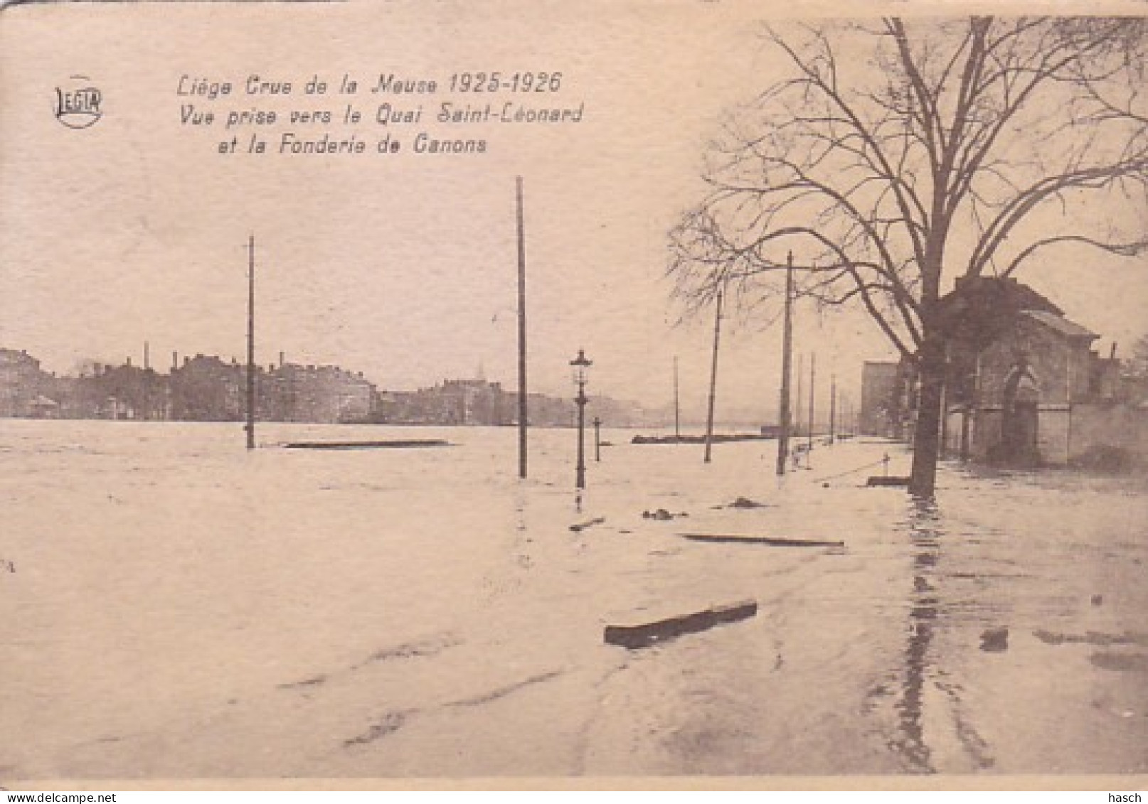 3726	191	Liege Crue De La Meuse 1925 1926 Vue Prise Vers Le Quai Saint Leonard (zie Hoeken) - Liege