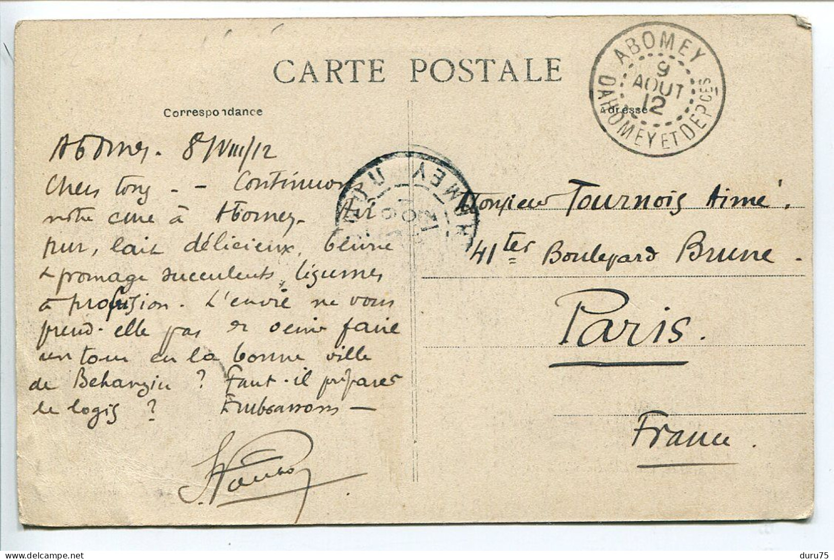 CPA 1912 * COTONOU La Poste - Dahomey Afrique Occidentale * Collection Générale Dantan - Dahome