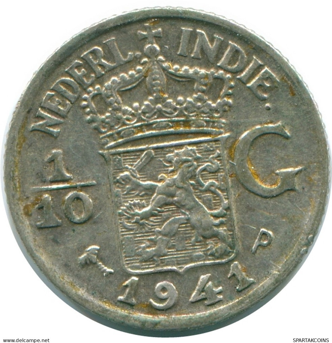 1/10 GULDEN 1941 P INDIAS ORIENTALES DE LOS PAÍSES BAJOS PLATA #NL13680.3.E.A - Indes Neerlandesas