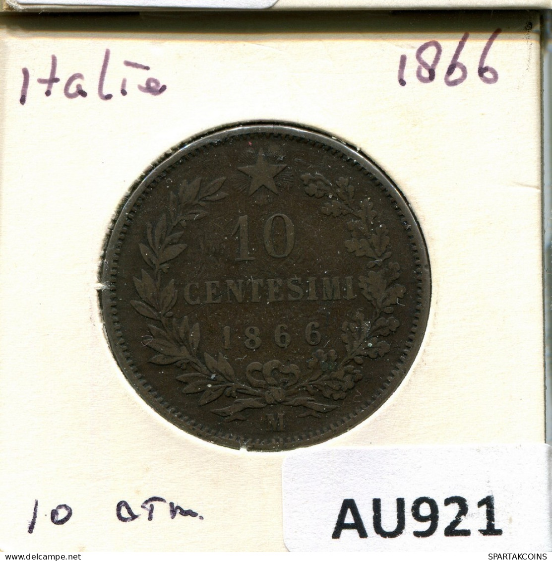 10 CENTESIMI 1866 ITALIEN ITALY Münze Victor Emmanuel II #AU921.D.A - 1861-1878 : Vittoro Emanuele II