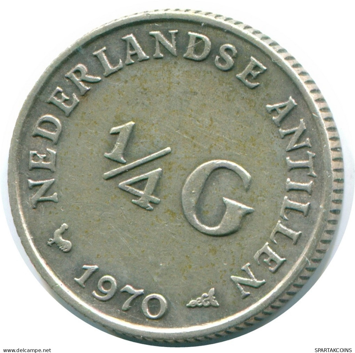 1/4 GULDEN 1970 NETHERLANDS ANTILLES SILVER Colonial Coin #NL11680.4.U.A - Netherlands Antilles