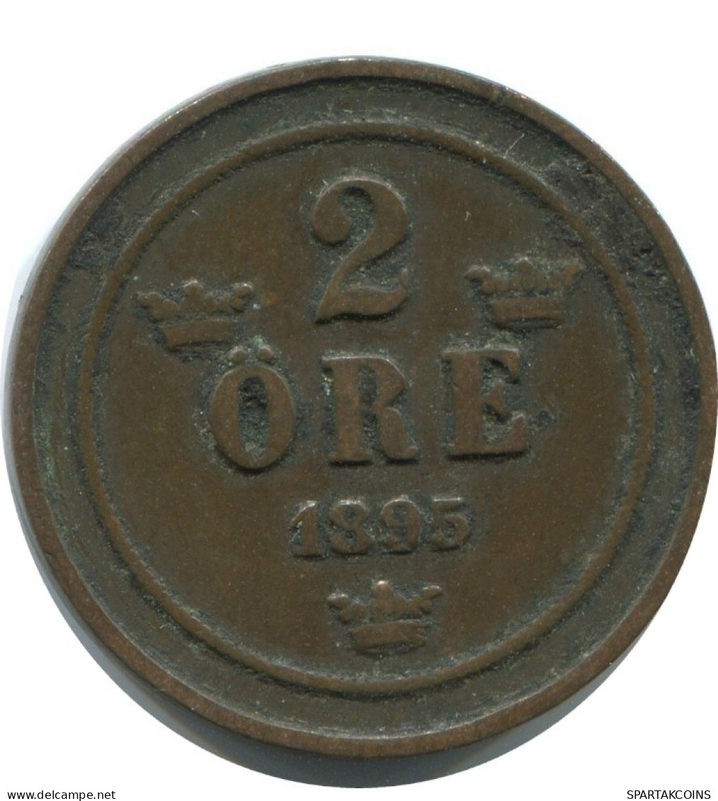 2 ORE 1895 SWEDEN Coin #AC987.2.U.A - Suecia