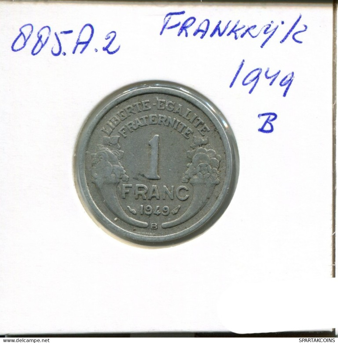 1 FRANC 1949 B FRANCIA FRANCE Moneda #AN295.E.A - 1 Franc