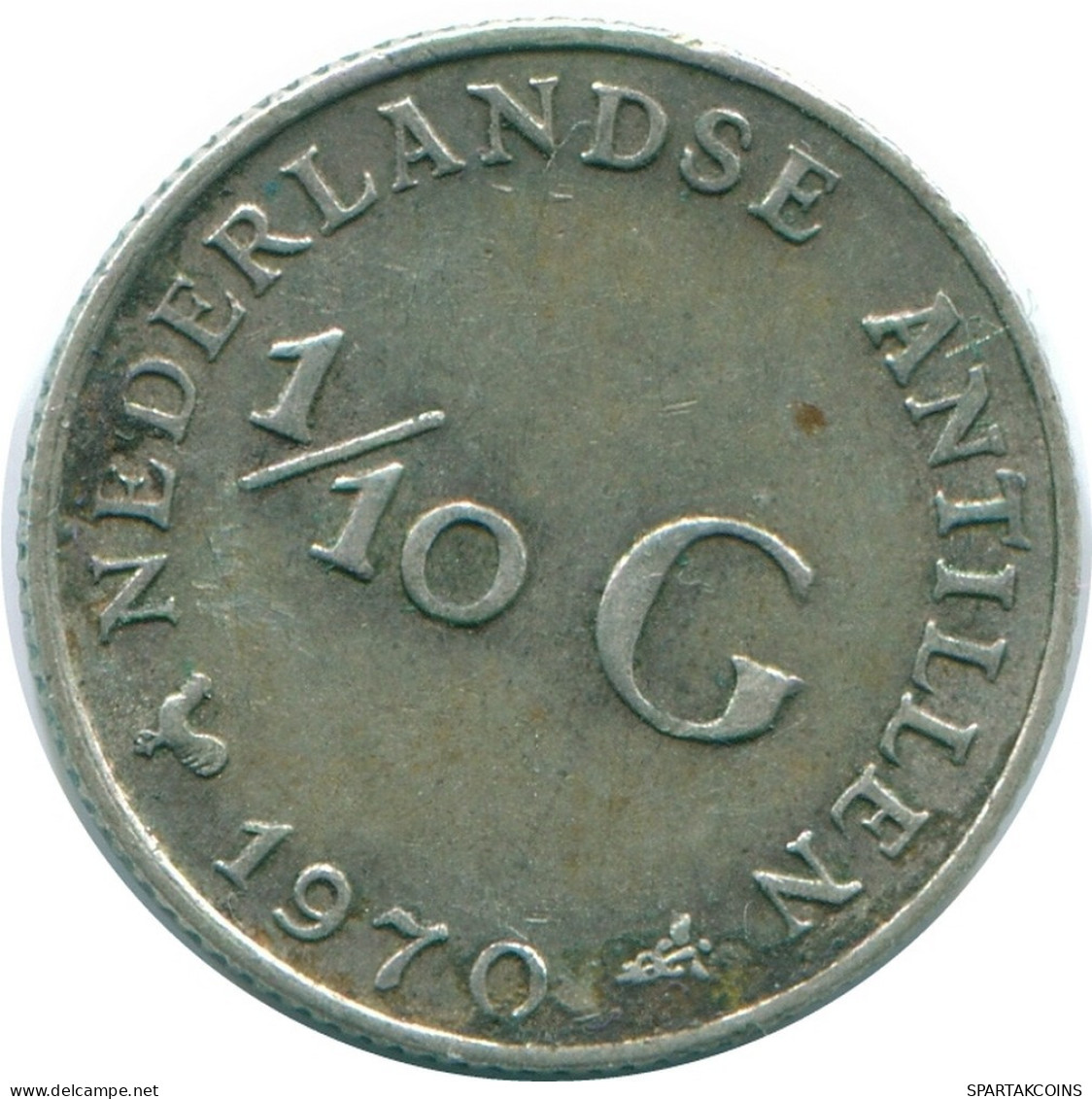 1/10 GULDEN 1970 ANTILLAS NEERLANDESAS PLATA Colonial Moneda #NL13082.3.E.A - Antillas Neerlandesas