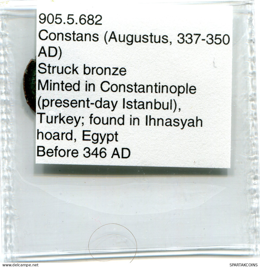CONSTANS MINTED IN CONSTANTINOPLE FROM THE ROYAL ONTARIO MUSEUM #ANC11940.14.E.A - The Christian Empire (307 AD Tot 363 AD)
