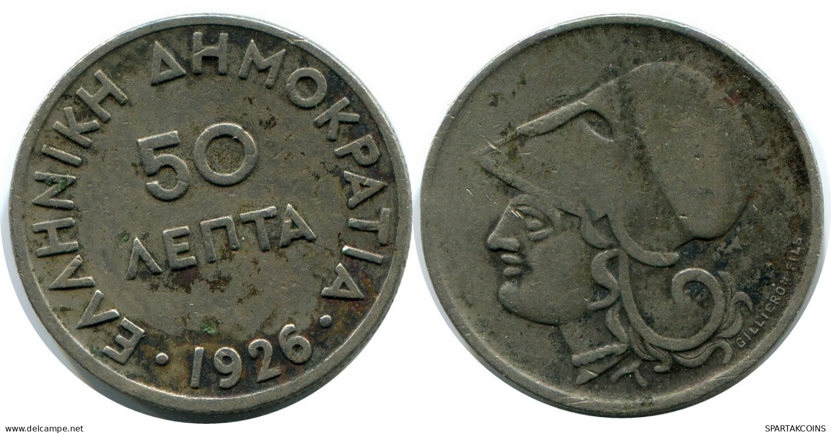 50 LEPTA 1926 GRIECHENLAND GREECE Münze #AX890.D.A - Grecia