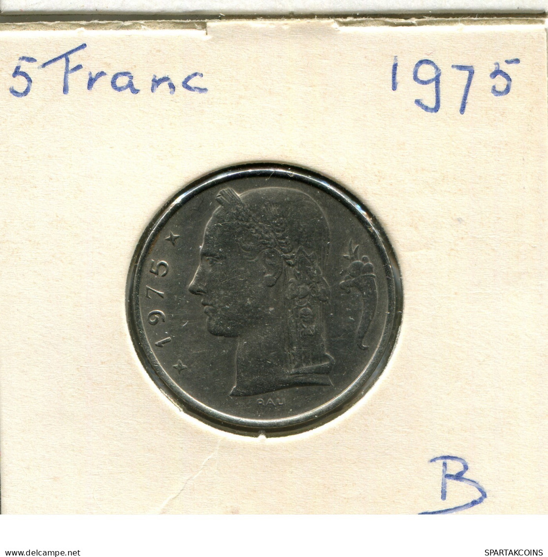 5 FRANCS 1975 FRENCH Text BELGIUM Coin #AW882.U.A - 5 Frank